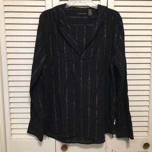 NWT Kenneth Cole Black Long Sleeve Hooded Blouse